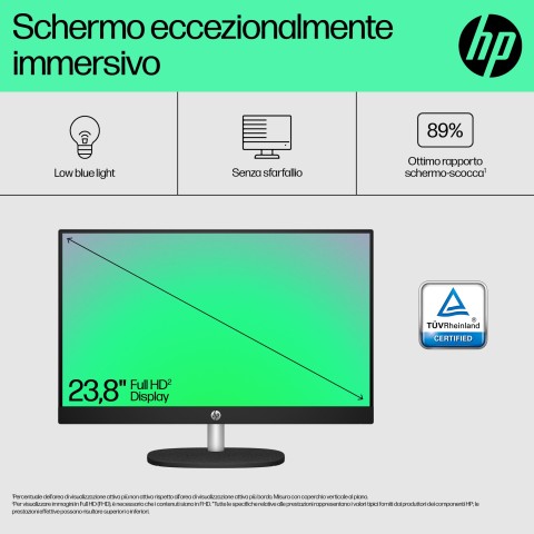 HP 24-cr0044nl Intel® Core™ i3 i3-1315U 60,5 cm (23.8") 1920 x 1080 Pixel PC All-in-one 8 GB DDR4-SDRAM 512 GB SSD Windows 11 Home Wi-Fi 6 (802.11ax) Bianco