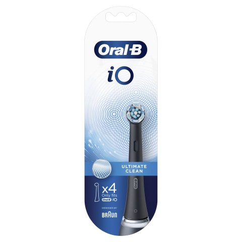 Oral-B iO Ultimate Clean Testine Di Ricambio Nere , 4 Pezzi