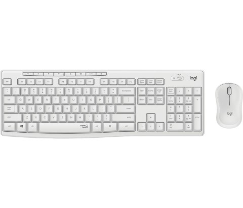 Logitech MK295 Kit Mouse e Tastiera Wireless – Tecnologia SilentTouch, Tastierino Numerico, Tasti Scelta Rapida, Tracciamento Ottico Avanzato, Ricevitore USB Nano, Senza Lag, Meno 90% di Rumore. Bianco