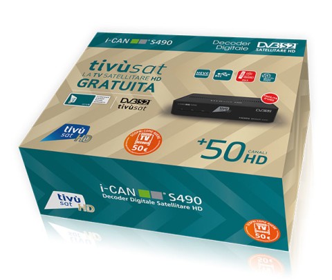 i-CAN S490 Cavo, Ethernet (RJ-45), Satellite HD Nero