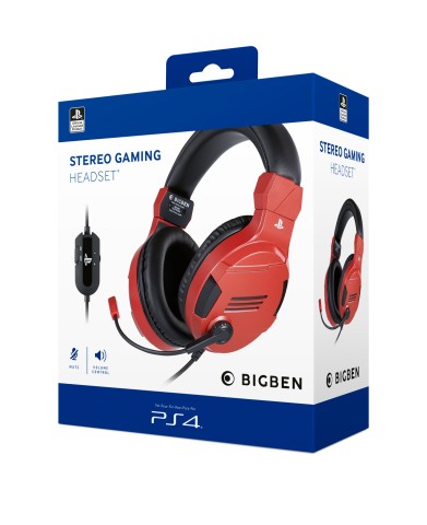 Bigben Interactive PS4OFHEADSETV3R cuffia e auricolare Cablato A Padiglione Giocare Rosso