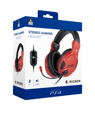 Bigben Interactive PS4OFHEADSETV3R cuffia e auricolare Cablato A Padiglione Giocare Rosso