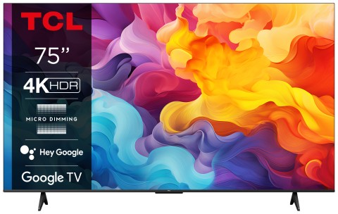 TCL P655 Smart TV Ultra HD 4K 75" 75P61B, Dolby Audio, Controlli vocali, Google TV