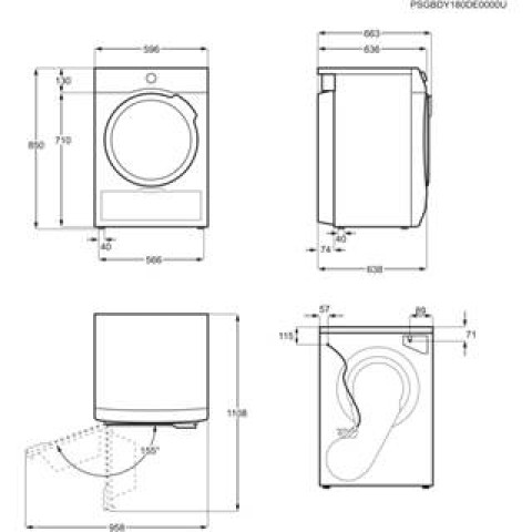 AEG T8DBE843 asciugatrice Libera installazione Caricamento frontale 8 kg A++ Bianco