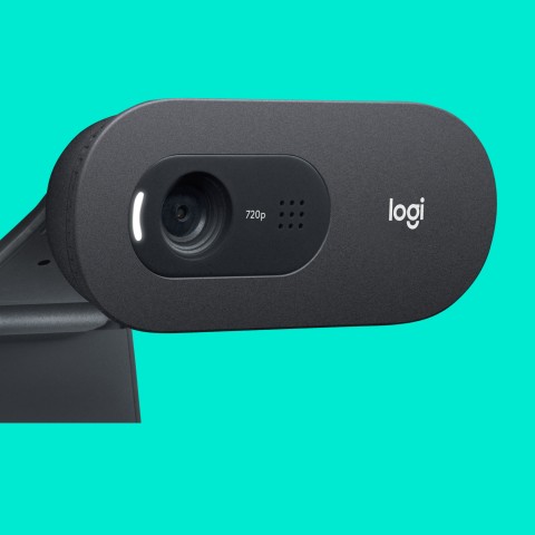 Logitech C505 Webcam HD - Videocamera USB Esterna 720p HD per Desktop o Laptop con Microfono a Lunga Portata, Compatibile con PC o Mac