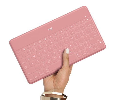 Logitech Keys-To-Go Tastiera Bluetooth, Sottile e Leggera, per iPhone, iPad, Apple TV e tutti i dispositivi iOS. Rosa