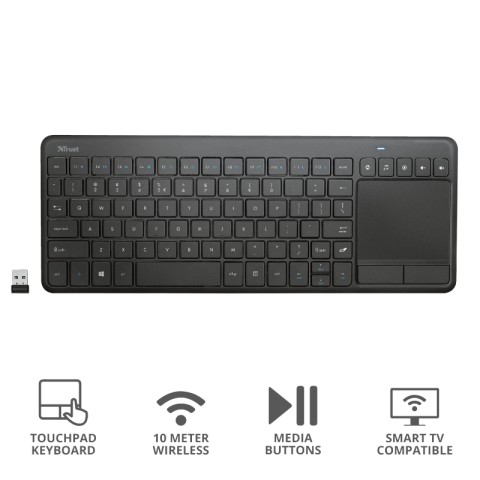 Trust Vaia tastiera Universale RF Wireless QWERTY Italiano Nero