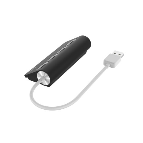 Hama Hub USB 2.0 da tavolo, 4 porte, cavo integrato, nero