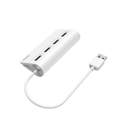 Hama Hub USB 2.0 da tavolo, 4 porte, cavo integrato, bianco