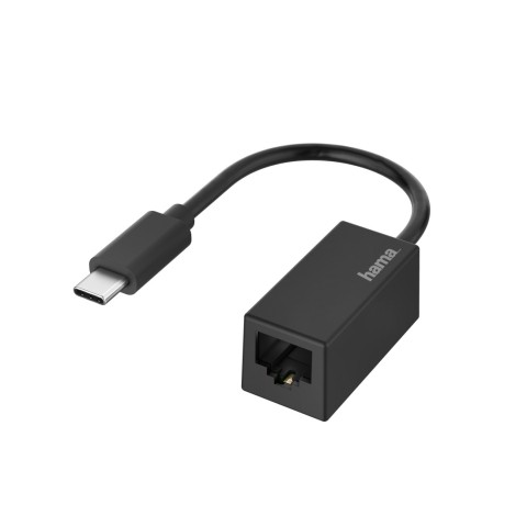 Hama Adattatore USB Type C M / 8p8c F (RJ 45), Fast Ethernet LAN 10/100/1000, Gigabit, nero