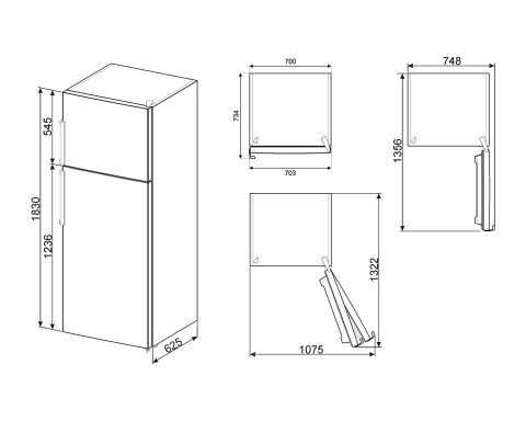 Smeg FD70EN4HM frigorifero con congelatore Libera installazione 432 L E Beige