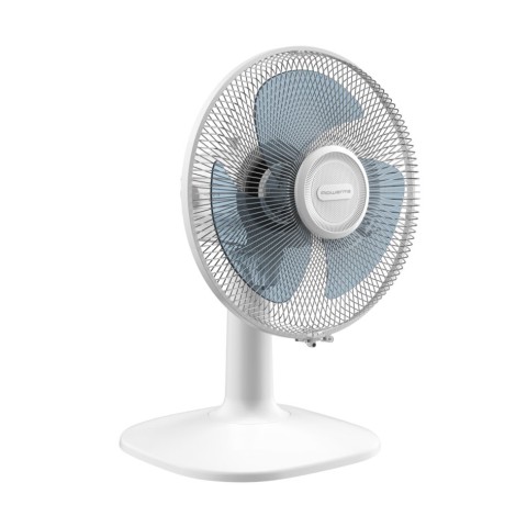 Rowenta Essential+ VU2330 Essential +, Ventilatore da Tavolo, 3 Velocità, Silenziosità 46 dBA, Design compatto, Flusso d’aria mx 34 m3/min, Bianco