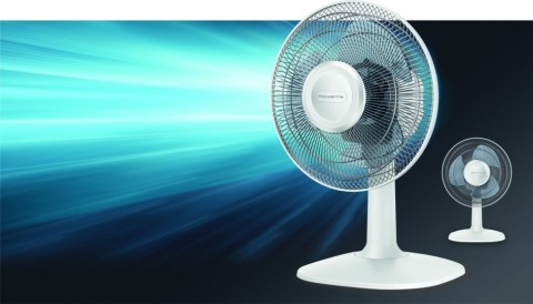 Rowenta Essential+ VU2330 Essential +, Ventilatore da Tavolo, 3 Velocità, Silenziosità 46 dBA, Design compatto, Flusso d’aria mx 34 m3/min, Bianco