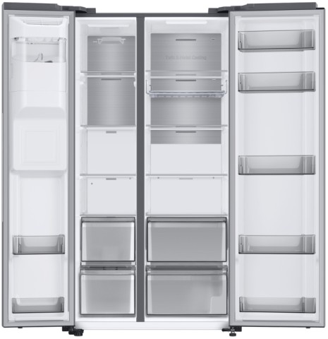 Samsung RS68A8842SL frigorifero Side by Side Serie 8000 Libera installazione con congelatore 634 L con dispenser con allaccio idrico Classe D, Inox