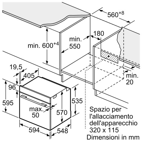 Bosch Serie 4 HBA534BW0 Forno da incasso 60 x 60 cm Bianco Classe A