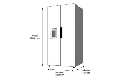 Samsung RS68A8842SL frigorifero Side by Side Serie 8000 Libera installazione con congelatore 634 L con dispenser con allaccio idrico Classe D, Inox