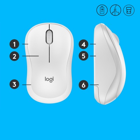 Logitech M220 mouse Ufficio Ambidestro RF Wireless Ottico 1000 DPI