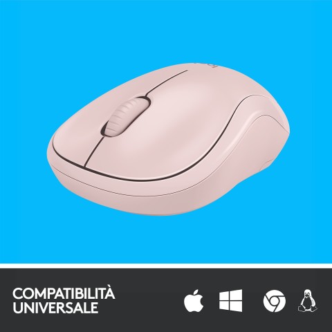 Logitech M220 SILENT Mouse Wireless, 2,4 GHz con Ricevitore USB, Tracciamento Ottico 1000 DPI, Durata Batteria di 18 Mesi, Ambidestro, Compatibile con PC, Mac, Laptop. Rosa