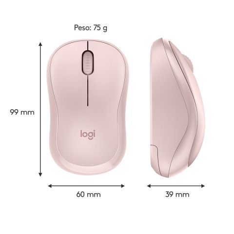 Logitech M220 SILENT Mouse Wireless, 2,4 GHz con Ricevitore USB, Tracciamento Ottico 1000 DPI, Durata Batteria di 18 Mesi, Ambidestro, Compatibile con PC, Mac, Laptop. Rosa