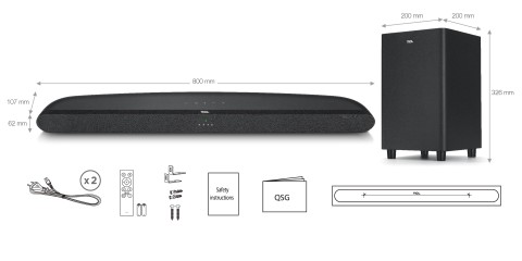 TCL 6 TS6110 altoparlante soundbar Nero 2.1 canali 240 W