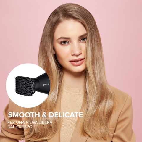 Bellissima Imetec Creativity 4 You, Asciugacapelli Professionale, 4 Accessori, Diffusore, Controllo Intelligente della temperatura, Ion Technology, Beauty Bag, 2 velocità, 3 temperature, 1800 W, Nero