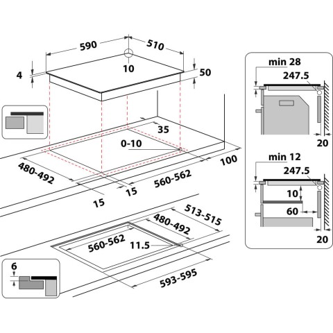 Whirlpool WL S7960 NE Nero Da incasso 60 cm Piano cottura a induzione 4 Fornello(i)