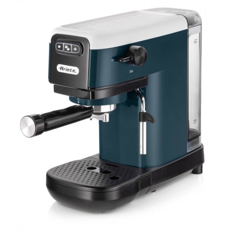 Ariete 1399 Macchina da caffè espresso Snow White, Per polvere e cialde ESE, 1300 W, Capacità 1,1L, 15 bar di pressione, Filtro 1, 2 tazze e cialda ESE, Cappuccino, Bianco