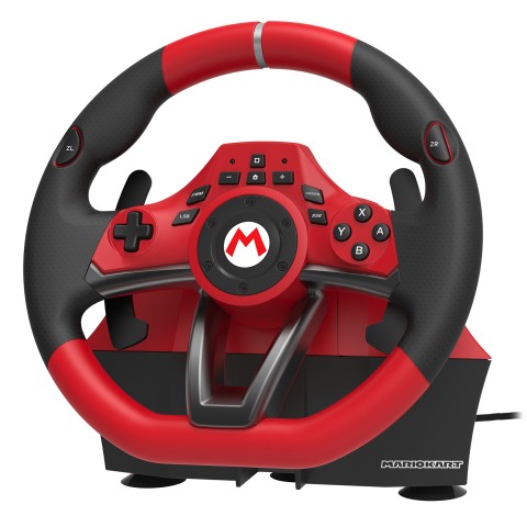 Hori Mario Kart Racing Wheel Pro Deluxe Nero, Rosso USB Sterzo + Pedali Analogico Nintendo Switch