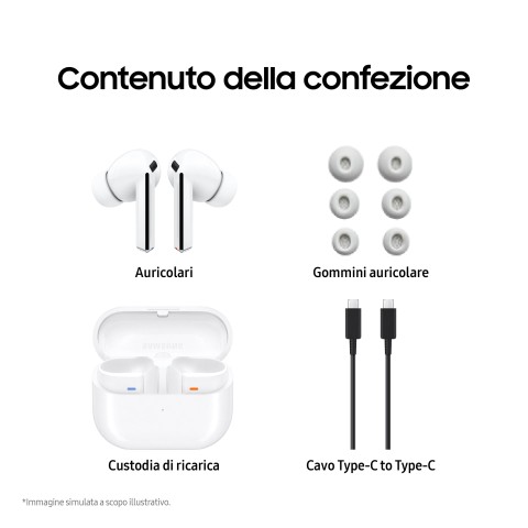 Samsung Galaxy Buds3 Pro Auricolari AI in-ear True Wireless, Speaker a 2 vie, Audio Hi-Fi, Impermeabilità IP57, White