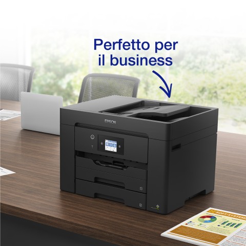 Epson WorkForce WF-7835DTWF, stampante multifunzione A3 getto d'inchiostro (stampa, scansione, copia), Display LCD 6,9 cm, Wi-Fi Direct, 3 mesi inchiostro incluso con ReadyPrint