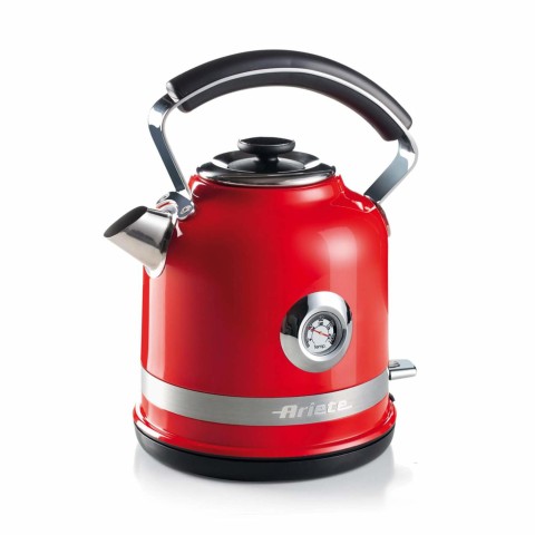 Ariete 2854 Bollitore Elettrico con Autospegnimento - Base Cordless - Filtro Removibile - Termometro - 2000 Watt - 1,7 Litri - Linea Moderna - Rosso