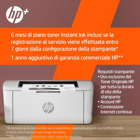 HP LaserJet Stampante HP M110we, Bianco e nero, Stampante per Piccoli uffici, Stampa, wireless; HP+; Idonea a HP Instant Ink