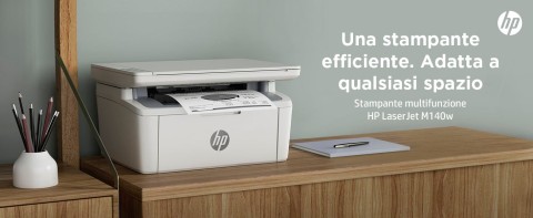 HP LaserJet Stampante multifunzione M140w, Bianco e nero, Stampante per Piccoli uffici, Stampa, copia, scansione, Scansione verso e-mail; scansione verso PDF; dimensioni compatte