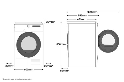 Samsung WD8NK52E0ZW/ET lavasciuga slim a caricamento frontale Addwash™ 8/5 kg Classe C/F 1200 giri/min, Porta blu + Panel Nero