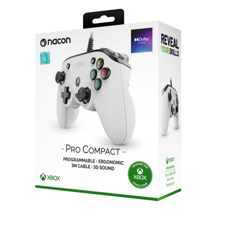 NACON Pro Compact Controller Bianco USB Gamepad Xbox One, Xbox Series S, Xbox Series X