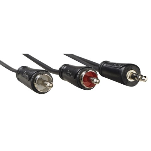 Hama Cavo 2 RCA M/Jack 3.5 mm M, 1,5 metri, nero