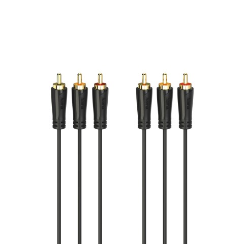 Hama Cavo 3x RCA M / 3x RCA M, 1,5 metri, connettori dorati