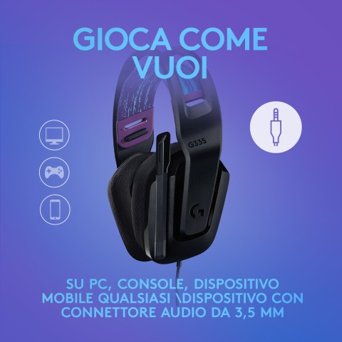 Logitech G G335 Auricolare Cablato A Padiglione Giocare Nero