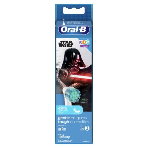 Oral-B Testina Di Ricambio per Spazzolino Kids Star Wars. Confezione Da 3