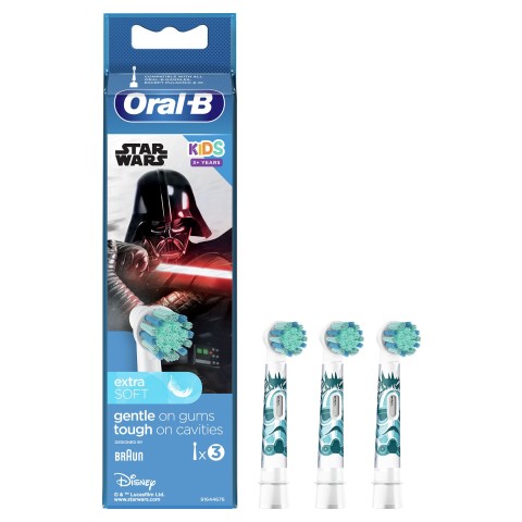 Oral-B Testina Di Ricambio per Spazzolino Kids Star Wars. Confezione Da 3