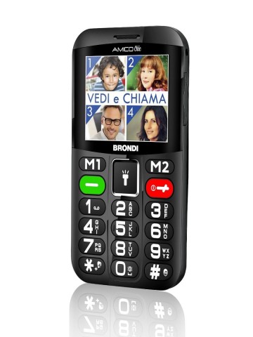 Brondi Amico Chic 6,1 cm (2.4") Nero Telefono cellulare basico