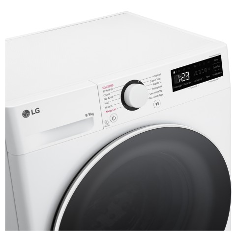 LG D2R5S09TSWW Lavasciuga slim 9/5kg AI DD, Classe E, 1200 giri, TurboWash 360, Vapore