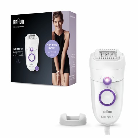 Braun Silk-épil 5 -505 Power Epilatore Donna Per Primi Utilizzi Epilazione Delicata Con Filo Per Un’Alimentazione Senza Interruzioni,