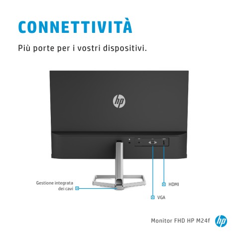 HP M24f Monitor PC 60,5 cm (23.8") 1920 x 1080 Pixel Full HD Nero, Argento