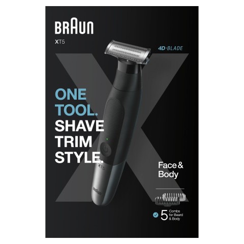 Braun Series XT5 Regolabarba Uomo, Rasoio Elettrico Barba, Kit Depilazione, Lama Duratura, XT5100