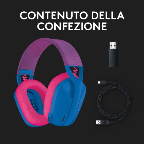 Logitech G G435 LIGHTSPEED Cuffie Gaming Wireless Bluetooth - Cuffie Over Ear Leggere, Microfoni Integrati, Batteria da 18 Ore, Compatibile con Dolby Atmos, PC, PS4, PS5, Smartphone. Blu