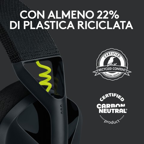 Logitech G Logitech G435 LIGHTSPEED Cuffie Gaming Wireless Bluetooth - Cuffie Over Ear Leggere, Microfoni Integrati, Batteria da 18 Ore, Compatibile con Dolby Atmos, PC, PS4, PS5, Smartphone. Nero