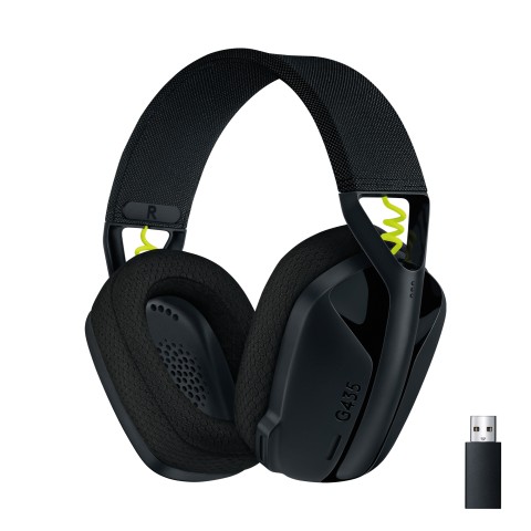 Logitech G Logitech G435 LIGHTSPEED Cuffie Gaming Wireless Bluetooth - Cuffie Over Ear Leggere, Microfoni Integrati, Batteria da 18 Ore, Compatibile con Dolby Atmos, PC, PS4, PS5, Smartphone. Nero