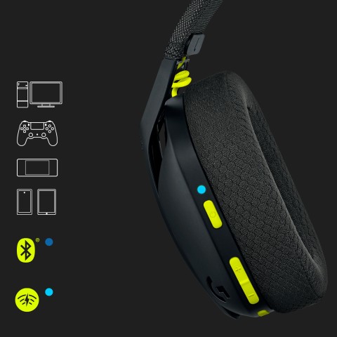 Logitech G Logitech G435 LIGHTSPEED Cuffie Gaming Wireless Bluetooth - Cuffie Over Ear Leggere, Microfoni Integrati, Batteria da 18 Ore, Compatibile con Dolby Atmos, PC, PS4, PS5, Smartphone. Nero