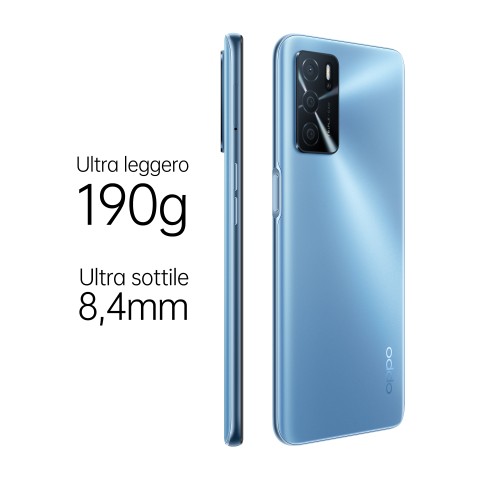 OPPO A16 Smartphone, AI Triple Camera 13+2+2 MP, 6.52” 60HZ Display, 5000mAh, SuperVOOC + Power Saving, RAM 3GB + ROM 32GB expandable, ColorOS11.1, IPX4, [Versione Italiana], Pearl Blue